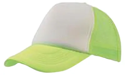 Image de Casquette de camionneur Atlantis Rapper à 5 panneaux LT892 (taille unique) (jaune fluo/blanc)