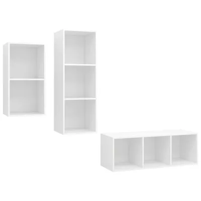 Obrázek produktu pro vidaXL 3dílná sada TV skříněk Bílý dřevěný materiál