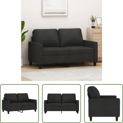 Zdjęcie produktu dla The Living Store sofa 2-osobowa czarna 120 cm tkanina