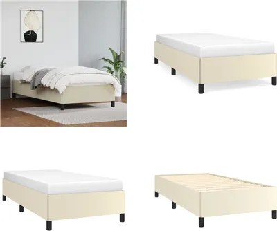 Produktbild von vidaXL Bettgestell Creme 90x190 cm Kunstleder - Bettgestell - Bettgestelle - Bett - Schlafzimmermöbel