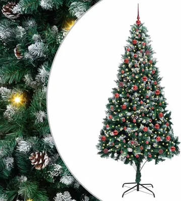 Produktbild von vidaXL Künstlicher Weihnachtsbaum mit 300 LEDs mit Ständer Grün 210 cm