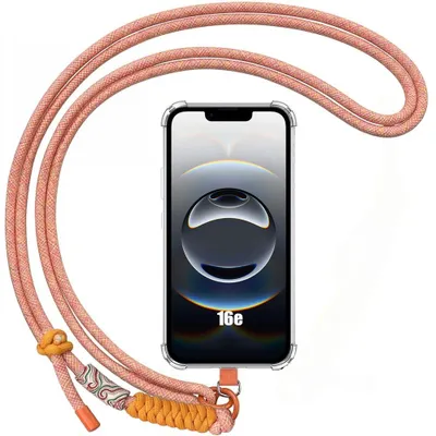 Image de Coque pour iPhone 16e, Protection Anti-Rayures Antichoc avec Cordon Orange