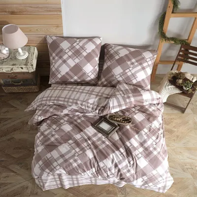 Produktbild von Bettwäsche 200x200 cm. 3 teilig set, braun, 100% Baumwolle/Renforcé, Vega V2