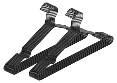 Kleiderbügel 20er Set, chromfarben, Antirutsch, 40,5 x 20 x 0,3 cm