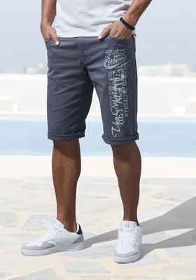 Produktbild von JOHN DEVIN Bermudas - bedruckte Sommer Shorts aus elastischer Baumwollmischung anthrazit Größe 36