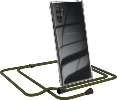 Produktbild von EAZY CASE Handykette kompatibel mit Samsung Galaxy Note 10 Plus, Handyhülle mit Umhängeband, Handykordel, Schutzhülle Clear, Band in Grün