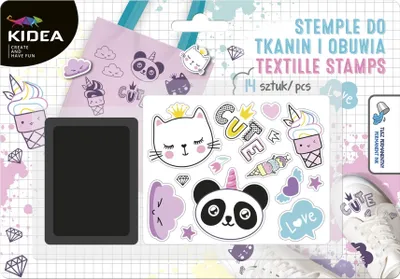 Produktbild von Kidea-Stempelset zur Dekoration von Textilien und Schuhen