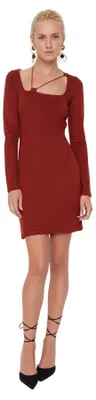 Produktbild von TRENDYOL Damen Trendyol Woman Mini Standard Tiefer Rundhals Gestrickt Kleid Klei