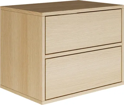 Image de Selsey Framme - Table de nuit suspendue avec 2 tiroirs, aspect bois chêne, 50 cm