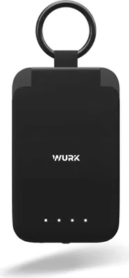Produktbild von WURK Tragbare Mini-Powerbank 2000mAh Kompakte Externer Akku Power Bank USB C Handy Ladegerät Notladegerät Schlüsselanhänger-Ladegerät Ultra-kompakter Mini-Akku-Schnelllade-Backup-Powerbank (Schwarz)