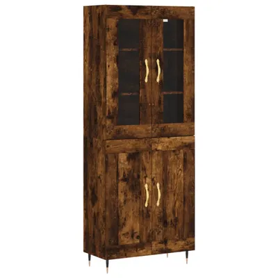 Zdjęcie produktu dla vidaXL Highboard dąb wędzony 69,5x34x180 cm materiał drewnopochodny