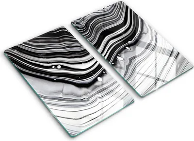 Produktbild von Abdeckung Glas - Küchenabdeckung - 2x30x52 cm - Abdeckplatte -Tintenabstraktion