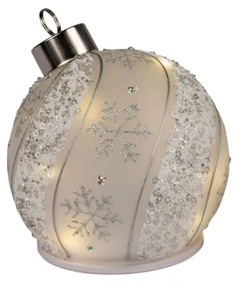 Produktbild von formano LED-Dekokugel 13 cm drehend Glas mit Timer 6h/18h Weihnachtsdeko