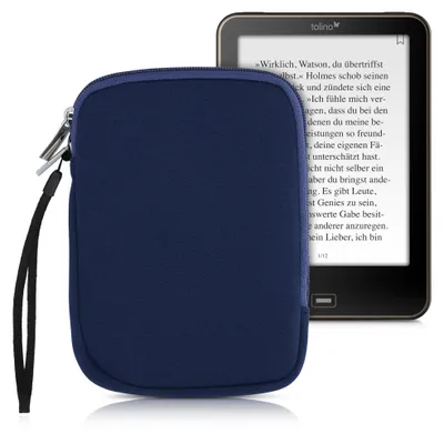 Produktbild von kwmobile Schutztasche für eReader - Neopren Tasche Hülle Cover Case Schutzhülle Dunkelblau - 17 x 12 x 2 cm Innenmaße