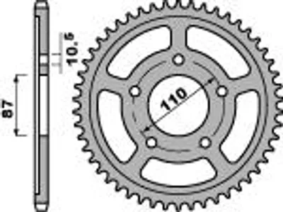 Productafbeelding van Achtertandwiel PBR 824 47 C45 voor Suzuki Bandit 600/650 (1995-2006), GSX 750F (1989-1998)