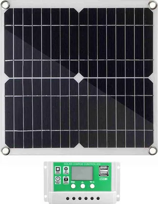 Obrázok produktu pre 20 Watt 12 V solárny panel Kit Monokryštalický solárny panel + 100A PWM regulátor nabíjania + svorky batérie 22% vysoko účinný pre RV lode prívesu mimo siete