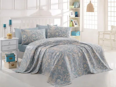 Productafbeelding van L'Essentiel, beddengoed, Tuval - Blauw, lakenset, 100% katoen, 200 x 235 cm