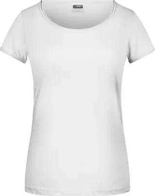 Produktbild von Ladies'-T Damen T-Shirt mit trendigem Rollsaum white, Gr. XXL