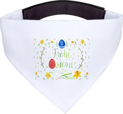 Produktbild von Mr. & Mrs. Panda Halstuch Hund Ostern Frohe Ostern - Weiß - Geschenk, Hundehalstuch, Bandana für Hunde, Osterei, Osterblume, Tuch, Bemalte Ostereier, Ostergrüße
