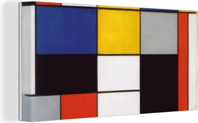 Obrázek produktu pro OneMillionCanvasses® - Plátno - Kompozice A - Piet Mondrian, nástěnný obraz, nástěnné dekorace obrazy obývací pokoj, 80x40cm