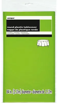 Produktbild von Unique Party Neon-Kunststofftischdecke, rund SG13708 (213 cm) (Neongrün)