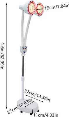 Immagine prodotto di Lampada a infrarossi riscaldante con doppia testa - 275 Watt - Per terapia e allevio del dolore