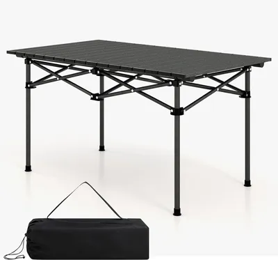Produktbild von KOMFOTTEU Campingtisch Klappbar, Klapptisch tragbar mit Tragtasche, Picknicktisch aus Aluminium für 4 Personen, 95 x 55 x 50 cm, Falttisch für Camping