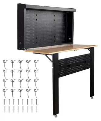 Productafbeelding van Werkbank - Inklapbaar - Wandmontage - 200 kg - 120,5 x 82,5 x 162 cm