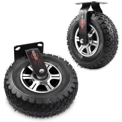 Produktbild von 2X250mm Starre Rollen Gummi mit Alu-Halterung, Transportrollen, bis 170KG/Rad, leise langlebig, Schwerlastrollen Für Möbel Werkstatt Transportwagen