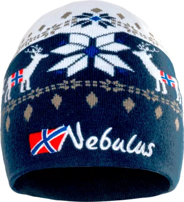 Produktbild von Nebulus Beanie Mütze INFINITY, warme, kuschelige Mütze , Beanie im Norweger-Style , P6123 - Uni, navy-weiß, onesize