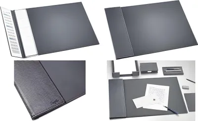 Produktbild von Läufer Schreibunterlage Concerto 450 x 650 mm schwarz Carbonoptik aus Leder