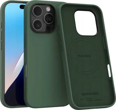 Image de Coque magnétique en silicone pour Magsafe SPACECASE Pure Mag pour iPhone 16 Pro Vert