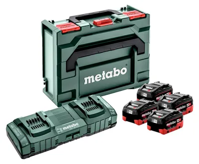 Image de Metabo Set de base: 4x Batteries Li-Power 8,0 Ah 18 V CAS Li-Ion + Chargeur double DUO ASC 145 + Coffret MetaBOX (685135000)