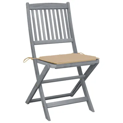 Produktbild von VidaXL 3064566, Terrasse, Gepolsterter Sitz, Akazienholz, Beige, Polyester, 485 mm