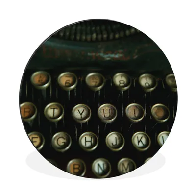 Obrázok produktu pre MuchoWow® Hliníkový stenový kruh - Písací stroj - Vintage - klávesnica - 30