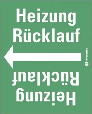 Produktbild von Dreifke® Rohrleitungsband Heizung Rücklauf, praxisbewährt, ab Ø 50mm, grün/we...