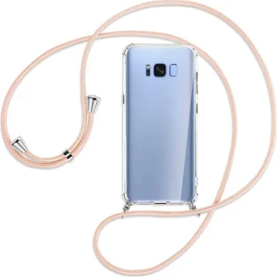 Produktbild von Handykette Backcover-Schutzhülle mit Band (Metall silberfarben) für Samsung Galaxy S8 - rose peach