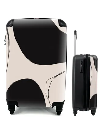 Produktbild von MuchoWow® Koffer Handgepäck Trolley Rollkoffer Kleine Reisekoffer mit 4 Rollen - Pastell - Schwarz - Minimalismus - Cabin Size < 55x40x23 cm & 55x40x20 cm - Fotokoffer - Kabinenkoffer - Boardgepäck - Reise-Box - Reisekoffer - Reisegepäck - Koffer mit Bild - Trolley für Kinder