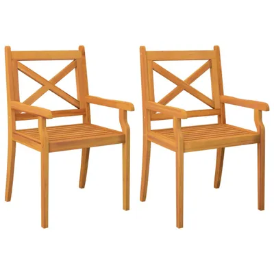 Image de Chaises à manger d'extérieur lot de 2 Bois d'acacia massif