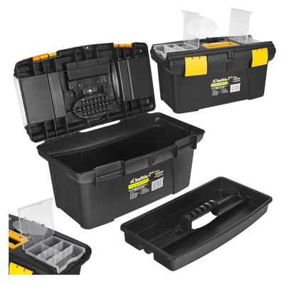 Immagine prodotto di Cassetta porta utensili, nero/giallo, 19", 49 x 27.5 x 24 cm Keltin