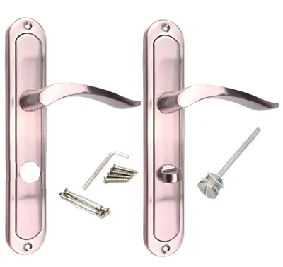 Produktbild von Türgriff Türbeschlag Drückergarnitur Türklinke Türdrücker Satin WC-Badzimmer 72mm NAT