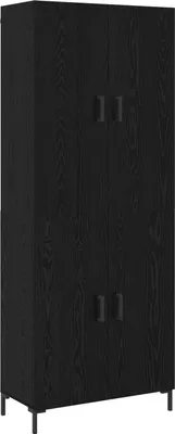 Produktbild von vidaXL Highboard Schwarz Eichen-Optik 69,5 x 34 x 180 cm Holzwerkstoff