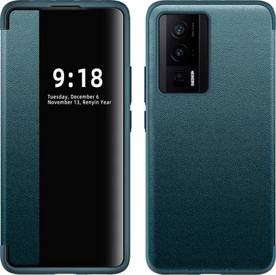 Produktbild von Redmi K60 Hülle, Schlank Kunstleder Klapp Ledertasche Schutzhülle für Xiaomi Redmi K60 Grün