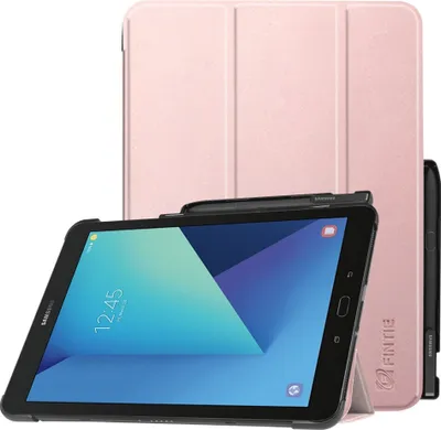 Produktbild von Fintie Hülle für Samsung Galaxy Tab S3 T820 / T825 (9,68 Zoll) Tablet-PC - Ultra Schlank Ständer Schutzhülle Cover Case mit Auto Schlaf/Wach Funktion und eingebautem S Pen Halter, Roségold