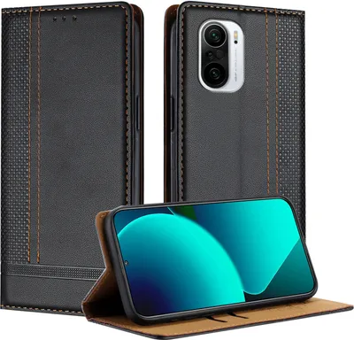 Image de Etui pour Xiaomi Poco F3/Redmi K40/K40 Pro étui en cuir avec fonction stand noir
