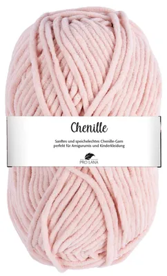 Produktbild von Pro Lana CHENILLE 100 g samtig weich und stabiles Chenille Garn 110 m Farbe 023 - puder