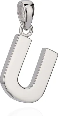 Produktbild von 13x11mm Kettenanhänger Buchstabe U Silber 925 anlaufgeschützt glanz Alphabet