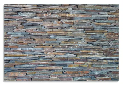 Produktbild von Wallario Frühstücksbrettchen aus Glas 20 x 30 cm mit rutschfesten Füßen, Motiv Natursteinmauer in grau braun