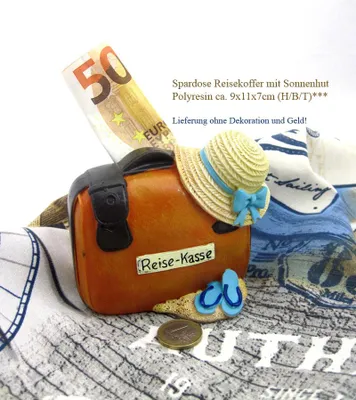 Produktbild von Spardose Reisekoffer ca. 9,0 x 11,0 x 7,0 cm (H/B/T)