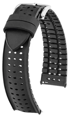 Gummi-Armband, schwarz, 18 cm, 20 mm, Dornschließe